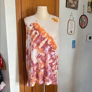 Old Navy Orange & Purple Tie-Dye Tank Top